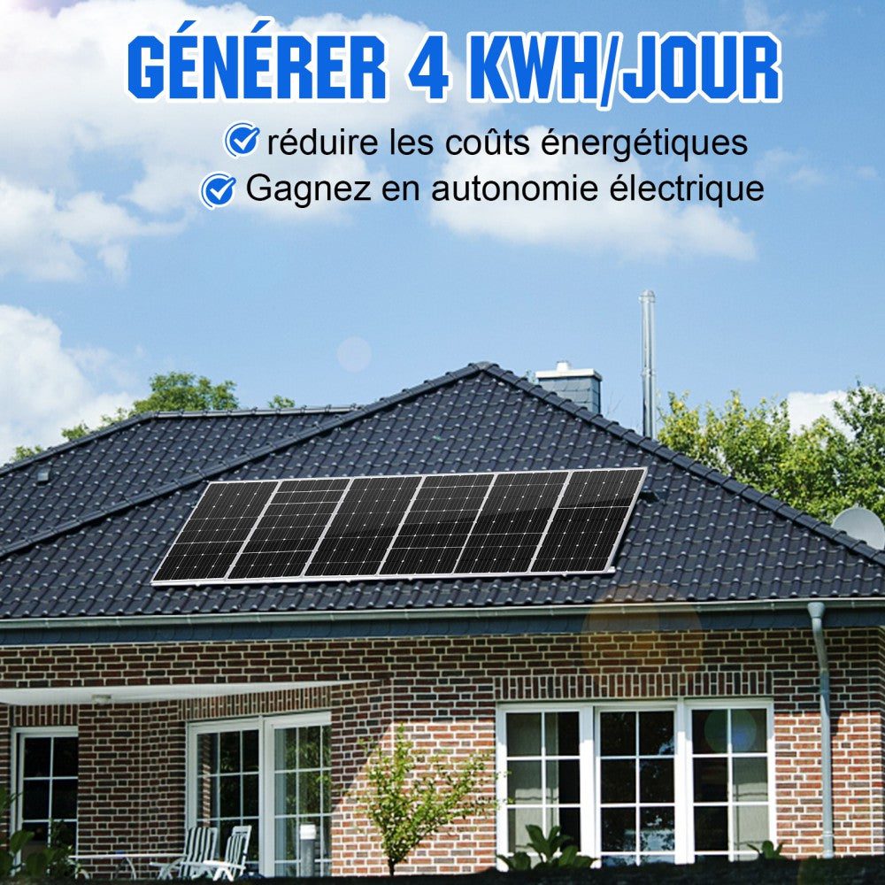 découvrez notre kit solaire 1000w économique, conçu pour optimiser votre consommation d'énergie tout en réduisant vos factures. idéal pour les particuliers et les petits commerces, ce kit vous permet de profiter d'une énergie propre et renouvelable à un prix abordable. transformez votre manière de consommer avec une solution durable et efficace !