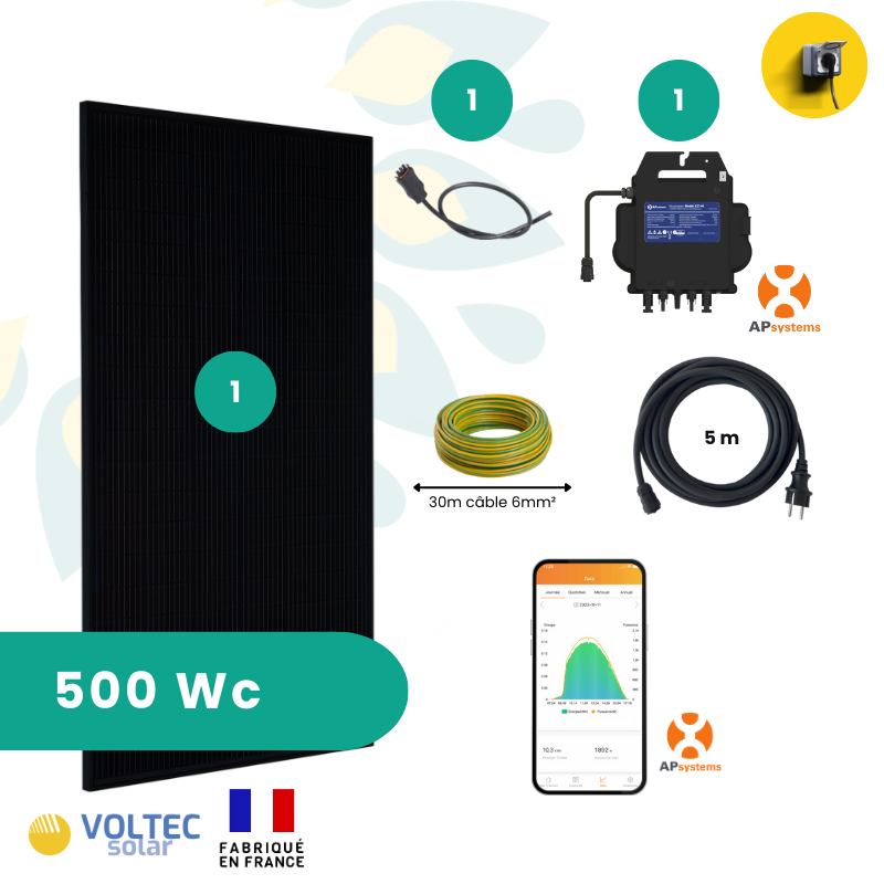 découvrez notre kit solaire 500w accessible, idéal pour vos besoins énergétiques. profitez d'une solution durable et économique pour alimenter vos appareils, réduire votre facture d'électricité et adopter un mode de vie plus respectueux de l'environnement. facile à installer et adapté à tous, ce kit vous offre une autonomie énergétique sans compromis.