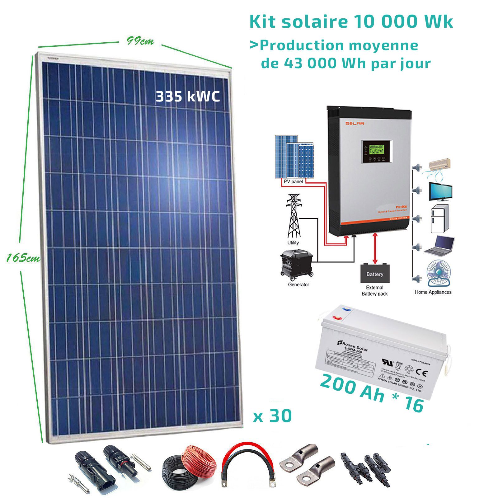 découvrez notre kit solaire autonomie, une solution complète pour produire votre propre électricité et réduire votre dépendance énergétique. idéal pour les maisons, les chalets ou les camping, ce kit performant et facile à installer vous permet de profiter d'une énergie renouvelable tout en préservant l'environnement.