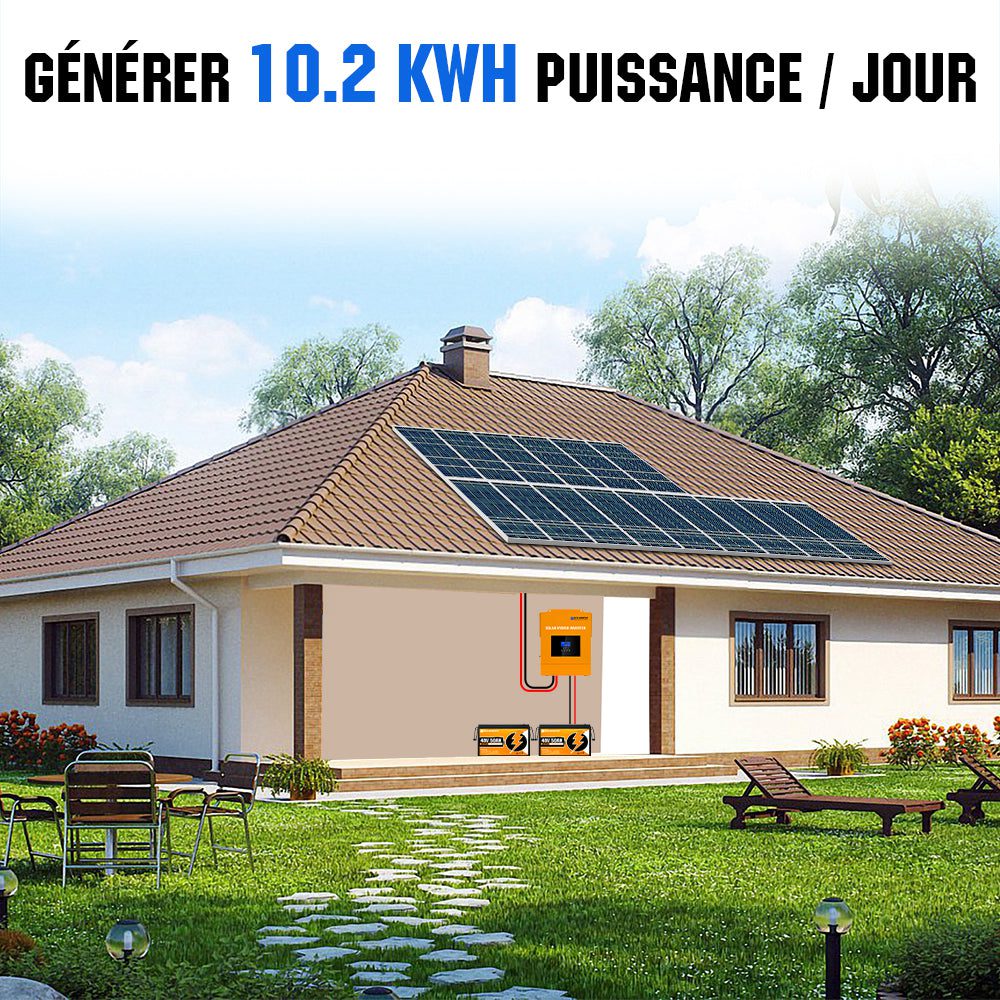 découvrez notre kit solaire maison autonome, une solution idéale pour produire votre propre électricité de manière durable. profitez d'une énergie renouvelable, réduisez vos factures et contribuez à la protection de l'environnement. facile à installer et adapté à tous les besoins, ce kit vous permettra de vivre en toute autonomie énergétique.