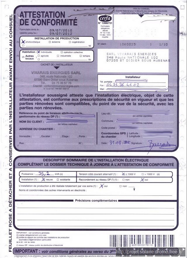 consuel panneau solaire