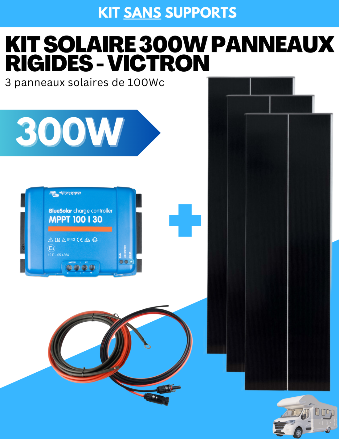 dĂ©couvrez notre kit panneau solaire 300w spĂ©cialement conçu pour les camping-cars. profitez de l'Ă©nergie renouvelable en toute autonomie lors de vos voyages. facile Ă installer et performant, ce kit vous garantit une source d'Ă©nergie fiable oĂč que vous soyez.