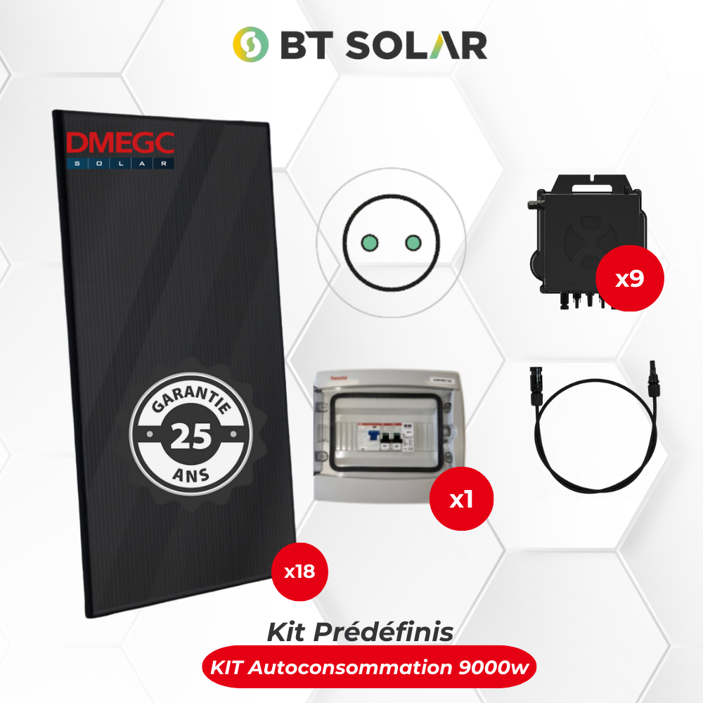 découvrez notre kit solaire 9000w, la solution idéale pour produire votre propre électricité grâce à une énergie renouvelable et durable. parfait pour les maisons, les entreprises ou les projets de grande envergure, ce kit complet comprend des panneaux photovoltaïques de haute performance, un onduleur efficace et tous les accessoires nécessaires pour une installation facile. optez pour un avenir énergétique plus vert tout en réduisant vos factures d'électricité.