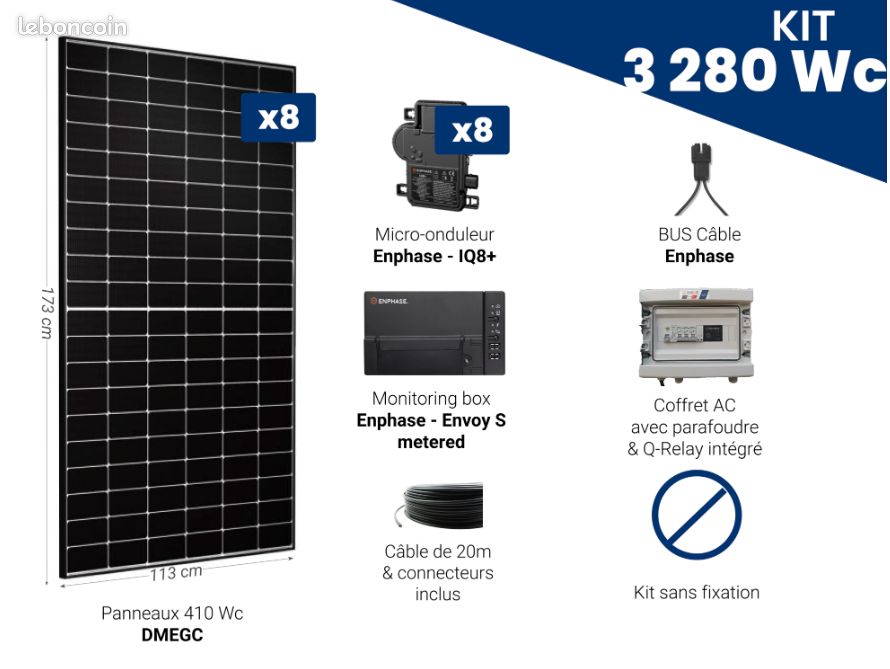 découvrez notre kit solaire d'autoconsommation, conçu pour vous aider à produire votre propre électricité et réduire vos factures d'énergie. idéal pour les particuliers soucieux de leur impact environnemental, ce kit inclut tout le nécessaire pour une installation facile et efficace. optez pour une solution durable et économique dès aujourd'hui!