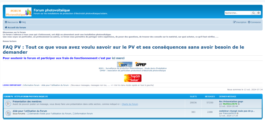 découvrez notre forum solaire, un espace d'échange et de partage pour les passionnés d'énergie solaire. posez vos questions, partagez vos expériences et accédez à des conseils d'experts pour optimiser votre installation photovoltaïque.