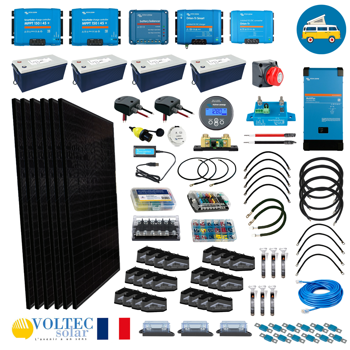 découvrez notre kit solaire camping-car 400w, conçu pour vous offrir une autonomie énergétique optimale lors de vos voyages. facile à installer, ce système puissant vous permet de profiter pleinement de vos aventures en pleine nature, tout en réduisant votre empreinte carbone. ne partez plus sans énergie renouvelable !