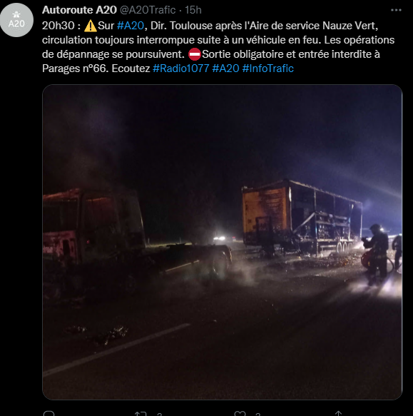 un incendie s'est déclaré impliquant un camion transportant des panneaux solaires sur l'autoroute a20. retrouvez toutes les informations et conseils de sécurité liés à cet incident.