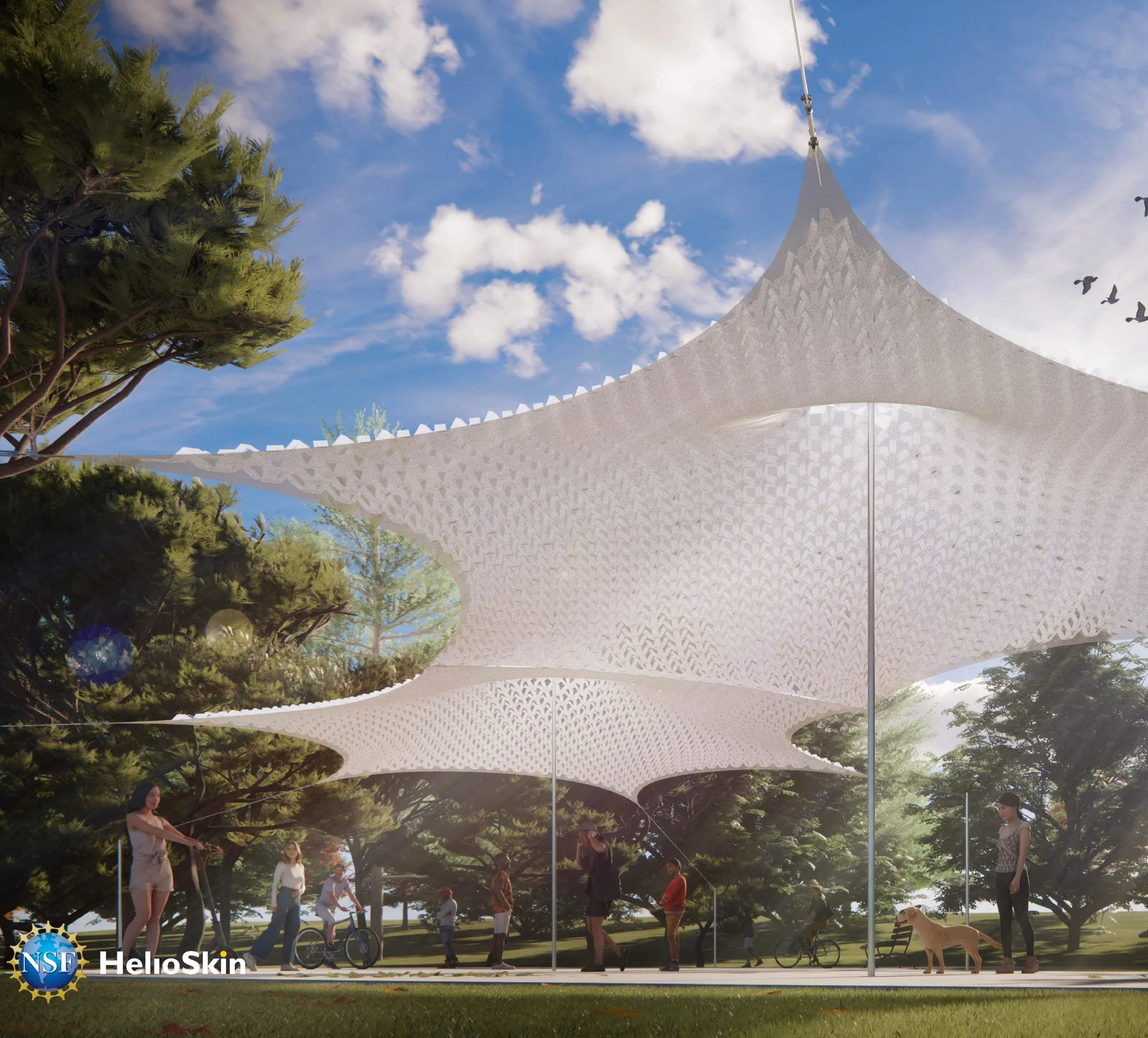 helioskin habille les bâtiments en offrant des solutions innovantes de revêtements solaires pour améliorer l'efficacité énergétique et l'esthétique architecturale.